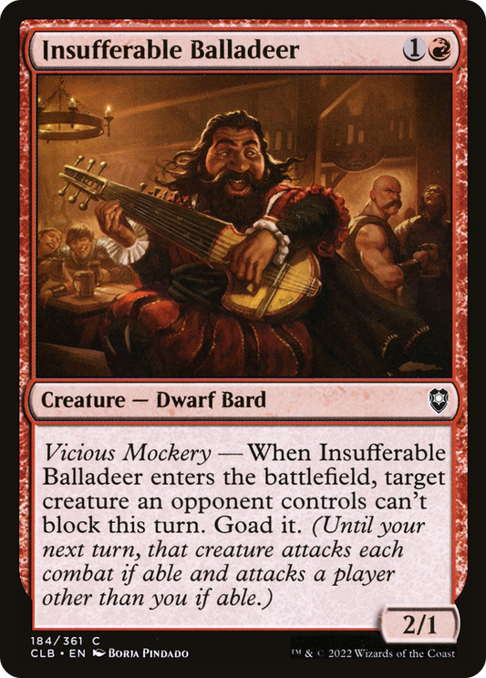 Insufferable Balladeer (CLB-184) - Commander Legends: Battle for Baldur's Gate Foil