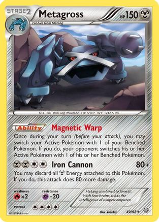 Metagross (49) 049/98 - Reverse Holofoil XY Ancient Origins - Rare