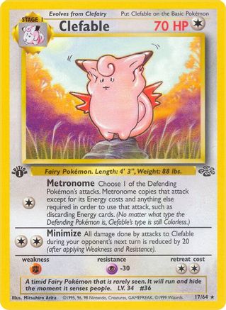 Clefable (17) 017 - 1st Edition Jungle - Rare