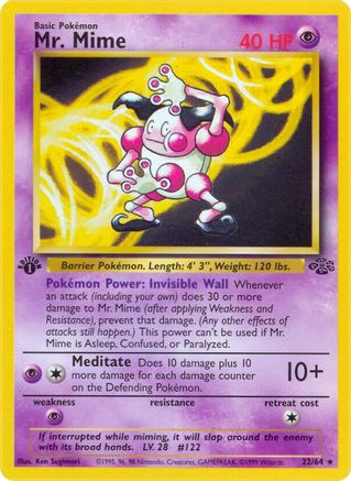 Mr. Mime (22) 022 - 1st Edition Jungle - Rare