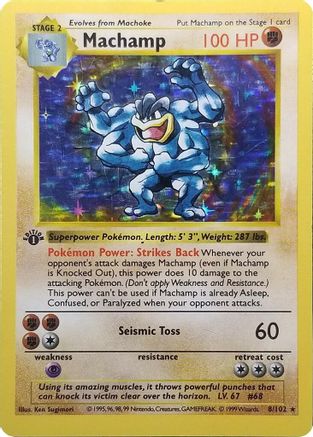 Machamp 008/102 - 1st Edition Holofoil Deck Exclusives - Holo Rare