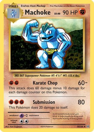 Machoke 058 - Reverse Holofoil XY Evolutions - Uncommon