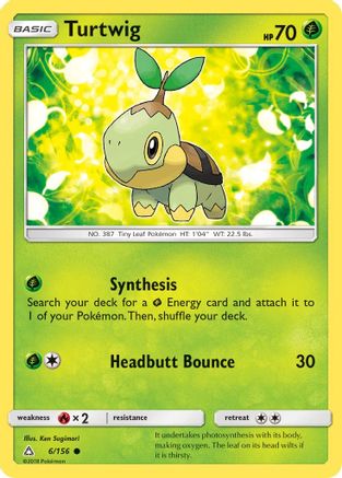 Turtwig (6) 006 - Reverse Holofoil SM Ultra Prism - Common