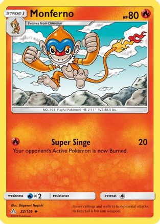 Monferno 022/156 SM Ultra Prism - Uncommon