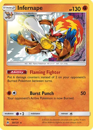 Infernape 059 - Holofoil SM Forbidden Light - Holo Rare