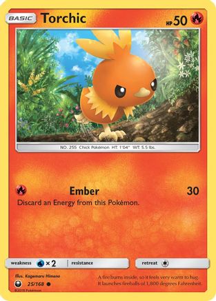 Torchic (25) 025 - Reverse Holofoil SM Celestial Storm - Common