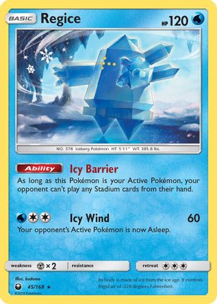 Regice 045 SM Celestial Storm - Rare