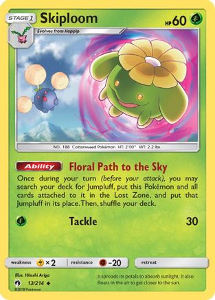 Skiploom 013 - Reverse Holofoil SM Lost Thunder - Uncommon