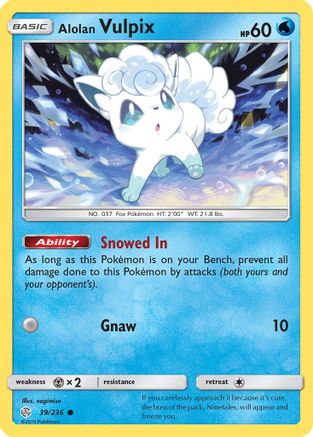 Alolan Vulpix 039 - Reverse Holofoil SM Cosmic Eclipse - Common