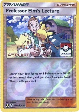 Professor Elm's Lecture 188a/214 - Reverse Holofoil League & Championship Cards - Promo