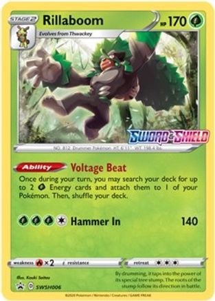 Rillaboom SWSH006 - Holofoil SWSH Sword & Shield Promo Cards - Promo