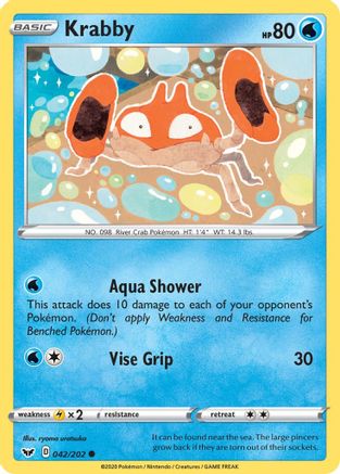 Krabby (042) 042 - Reverse Holofoil SWSH01 Sword & Shield Base Set - Common