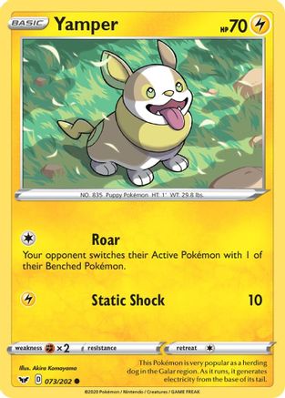 Yamper (073) 073 - Reverse Holofoil SWSH01 Sword & Shield Base Set - Common