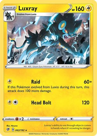 Luxray 062 - Reverse Holofoil SWSH02 Rebel Clash - Holo Rare
