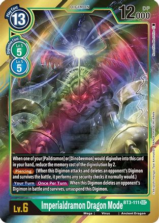 Imperialdramon Dragon Mode (Secret Rare) (Alternate Art) (BT3-111) - Release Special Booster 1.5 Foil