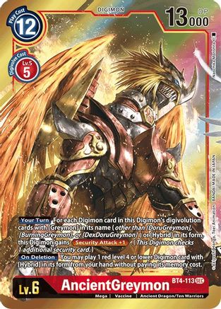 AncientGreymon (Alternate Art) (BT4-113) - Great Legend Foil