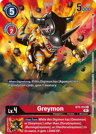 Greymon - BT5-010 (Premier TO Event June 2021) (BT5-010) - Battle of Omni Foil