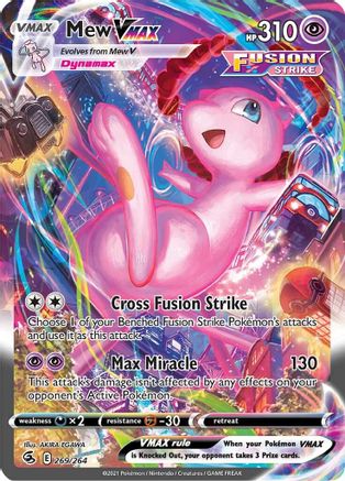 Mew VMAX (Alternate Art Secret) 269 - Holofoil SWSH08 Fusion Strike - Secret Rare