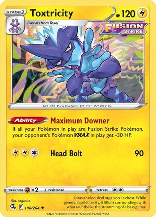 Toxtricity (108) 108 - Holofoil SWSH08 Fusion Strike - Holo Rare
