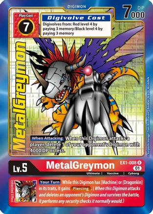 MetalGreymon (Alternate Art) (EX1-008) - Classic Collection Foil