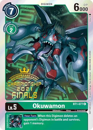 Okuwamon (2021 Championship Finals Event Pack Alt-Art Gold Stamp Set) (BT1-077) - Release Special Booster 1.0 Foil