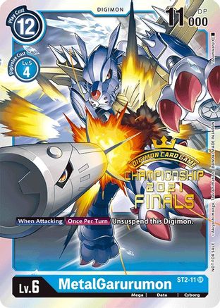 MetalGarurumon (2021 Championship Finals Event Pack Alt-Art Gold Stamp Set) (ST2-11) - Starter Deck 02: Cocytus Blue Foil