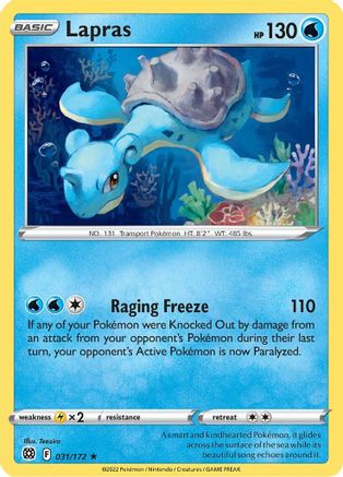 Lapras 031 SWSH09 Brilliant Stars - Rare