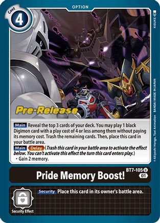 Pride Memory Boost! (BT7-105) - Next Adventure Pre-Release Cards