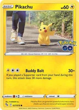 Pikachu (27) 027 - Reverse Holofoil Pokemon GO - Common