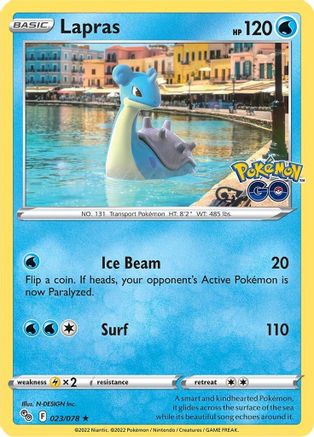 Lapras 023 - Reverse Holofoil Pokemon GO - Holo Rare