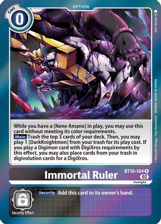 Immortal Ruler (BT10-104) - Xros Encounter Foil