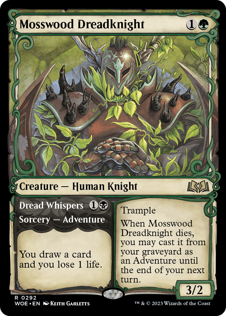 Mosswood Dreadknight // Dread Whispers (WOE-292) - Wilds of Eldraine: (Showcase) Foil