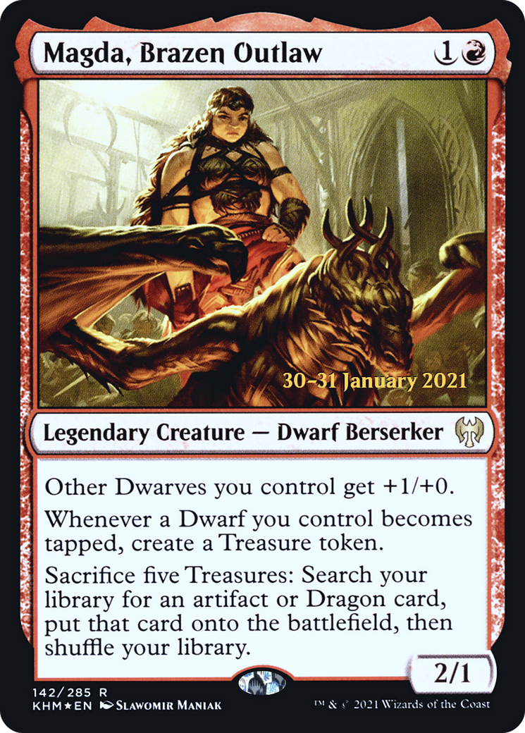 Magda, Brazen Outlaw (PRE-142S) - Kaldheim Promos Foil