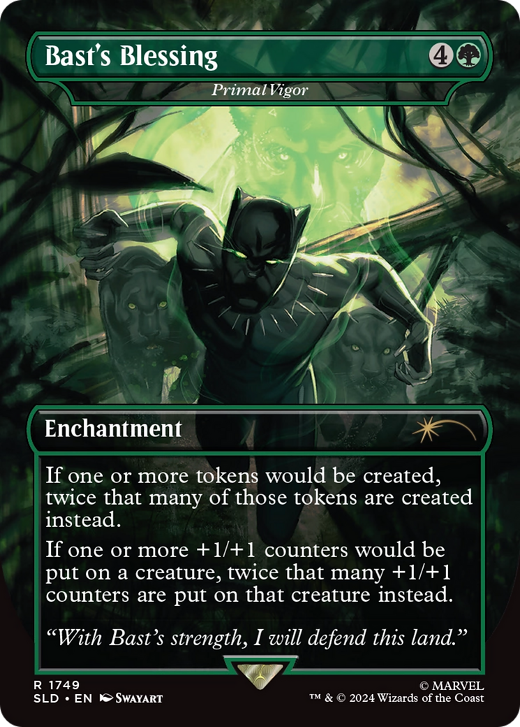 Primal Vigor (SLD-1749) - Secret Lair Drop / Bast's Blessing (Borderless) Foil