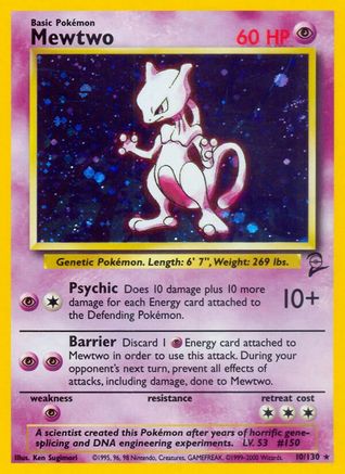 Mewtwo 010/130 - Holofoil Base Set 2 - Holo Rare