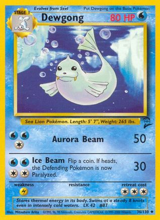 Dewgong 036/130 Base Set 2 - Uncommon