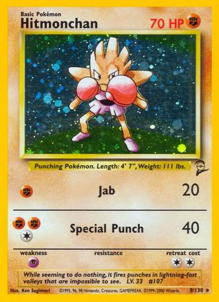 Hitmonchan 008/130 - Holofoil Base Set 2 - Holo Rare