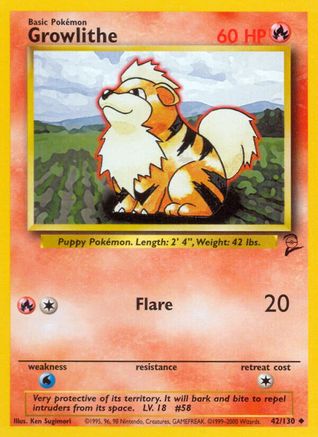 Growlithe 042/130 Base Set 2 - Uncommon