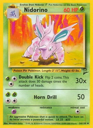 Nidorino 054/130 Base Set 2 - Uncommon