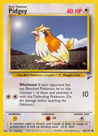Pidgey 086/130 Base Set 2 - Common