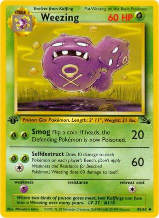 Weezing 045 - Unlimited Fossil - Uncommon