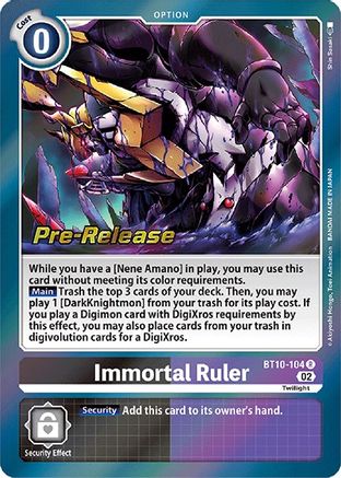 Immortal Ruler (BT10-104) - Xros Encounter Pre-Release Cards Foil