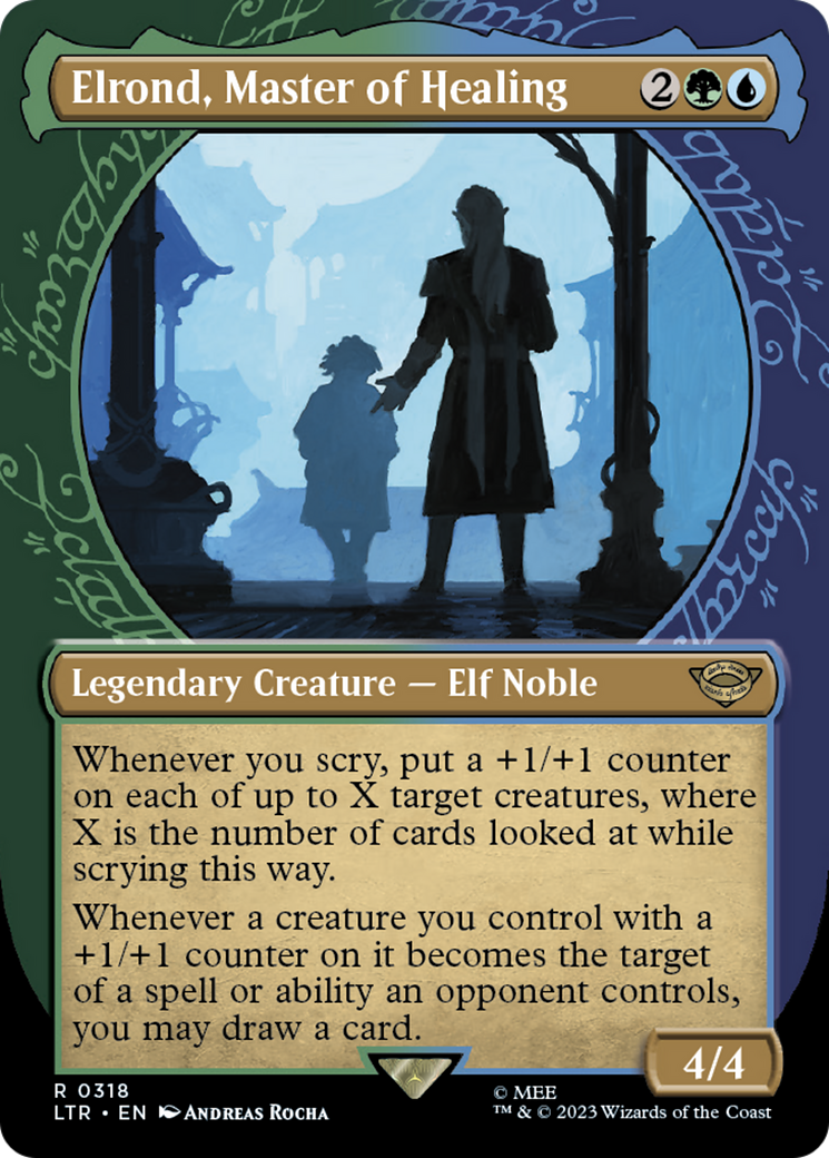 Elrond, Master of Healing (LTR-318) - The Lord of the Rings: Tales of Middle-earth: (Showcase) (Borderless) Foil
