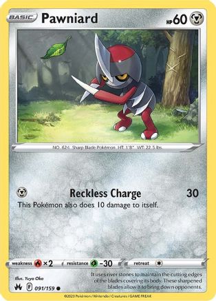 Pawniard (91) 091 - Reverse Holofoil Crown Zenith - Common