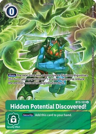 Hidden Potential Discovered! (Alternate Art) (BT3-103) - Dimensional Phase Foil