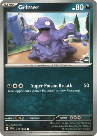 Grimer 126/198 - Reverse Holofoil SV01 Scarlet & Violet Base Set - Common
