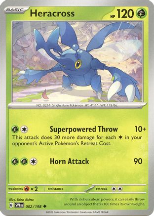 Heracross 002/198 - Reverse Holofoil SV01 Scarlet & Violet Base Set - Uncommon