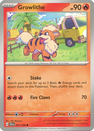 Growlithe 031/198 SV01 Scarlet & Violet Base Set - Common