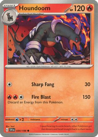 Houndoom 034/198 SV01 Scarlet & Violet Base Set - Common