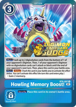 Howling Memory Boost! (Judge Pack 3) (BT6-097) - Double Diamond Foil